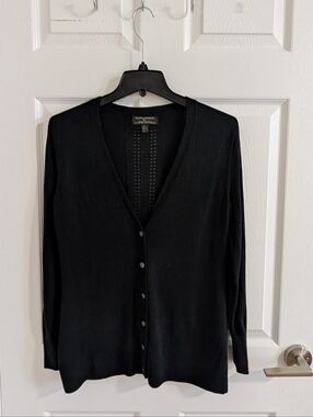 Banana Republic Premium Luxe Silk Cashmere Cotton Blend Pointelle Cardigan XSP